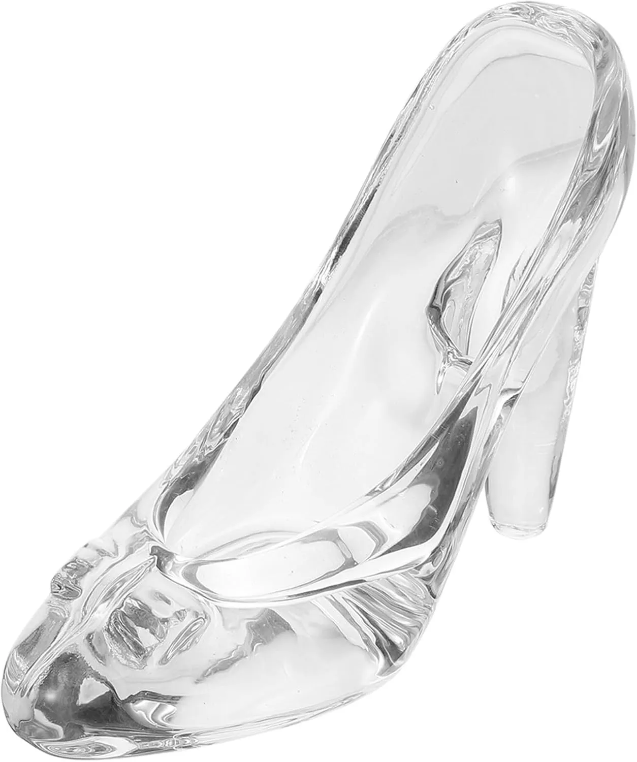 Cabilock Glass Slipper Decoration, Princess Crystal High Heels Shoes Figurine Ornaments, Clear Crystal Shoe Centerpiece Statue Collectible for Women Wedding Cake Topper