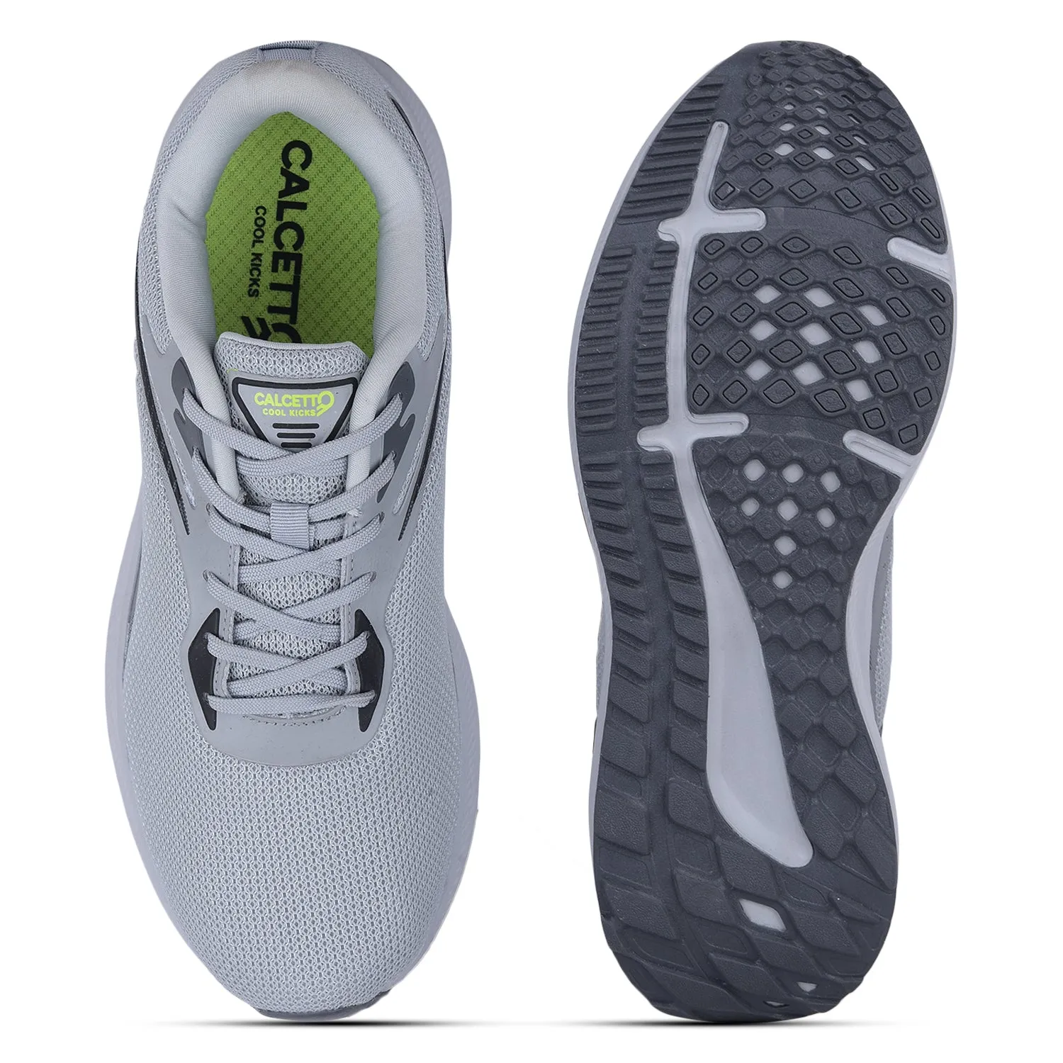 Calcetto Lightweight Casual Men'S Running Sports Shoes CLT-2054 Light Grey Lime