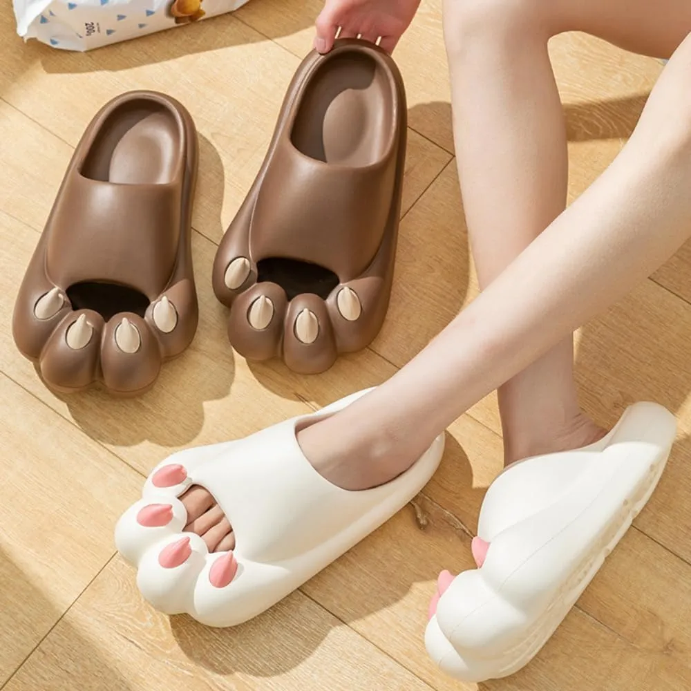 Cat's Claw Slippers EVA Bathroom Slippers Ladies Summer Outside Wear Home Indoor Thick Soles Non-slip Cute Couple