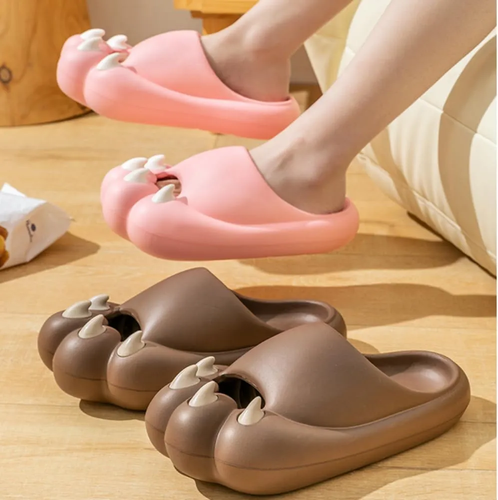 Cat's Claw Slippers EVA Bathroom Slippers Ladies Summer Outside Wear Home Indoor Thick Soles Non-slip Cute Couple