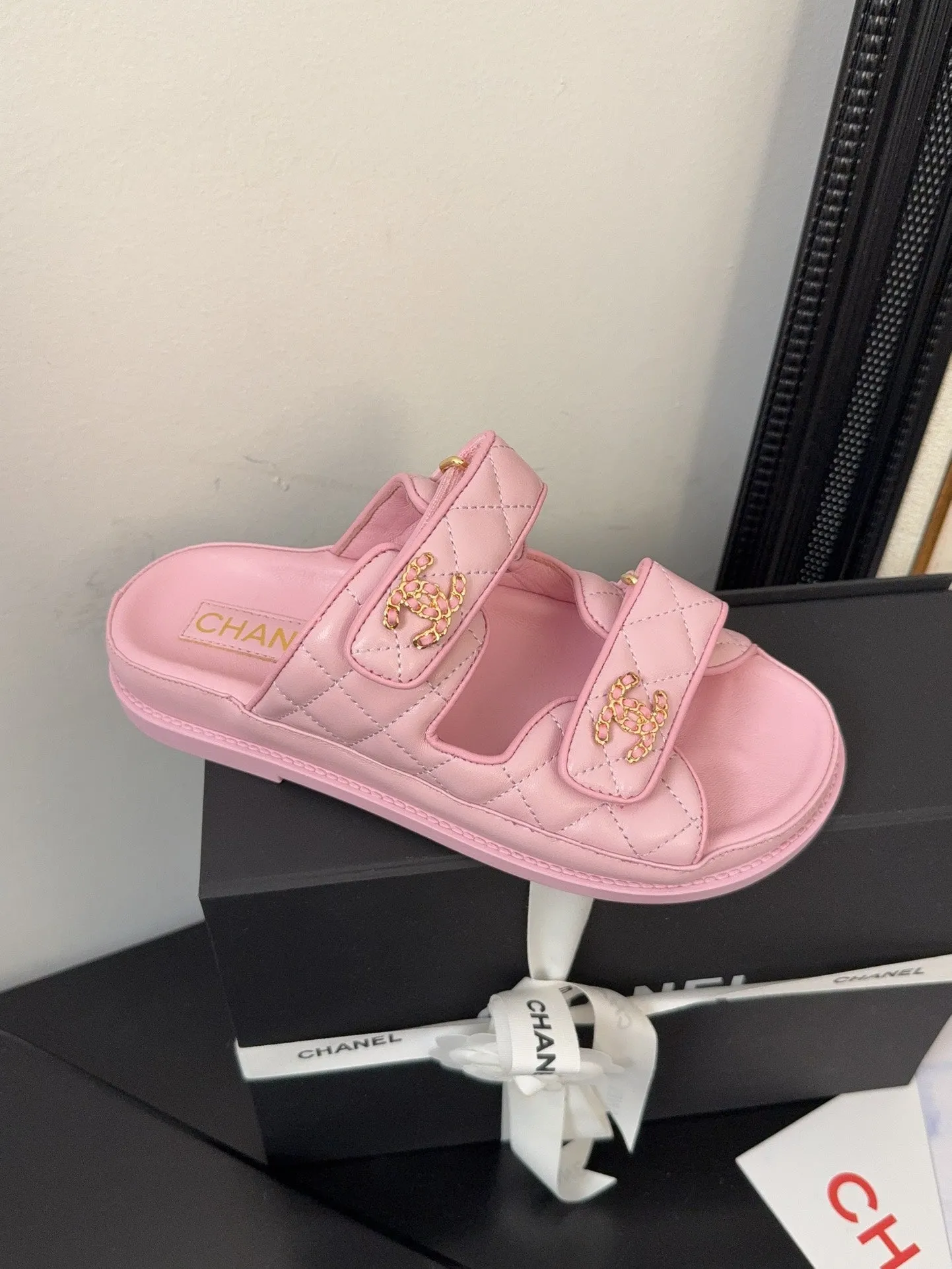 CC 25 Dad Sandal Mule Pink Calfskin