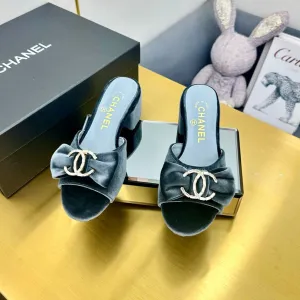 CC 25 Mid Heel Mules Gray Velvet 238474