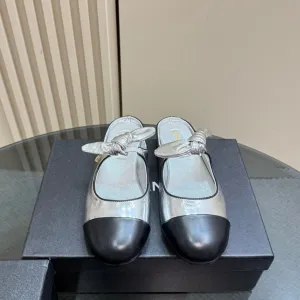 CC 25 Mule Flat Silver Sheepskin 239413
