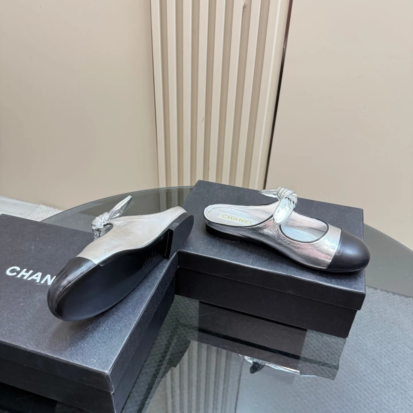 CC 25 Mule Flat Silver Sheepskin 239413