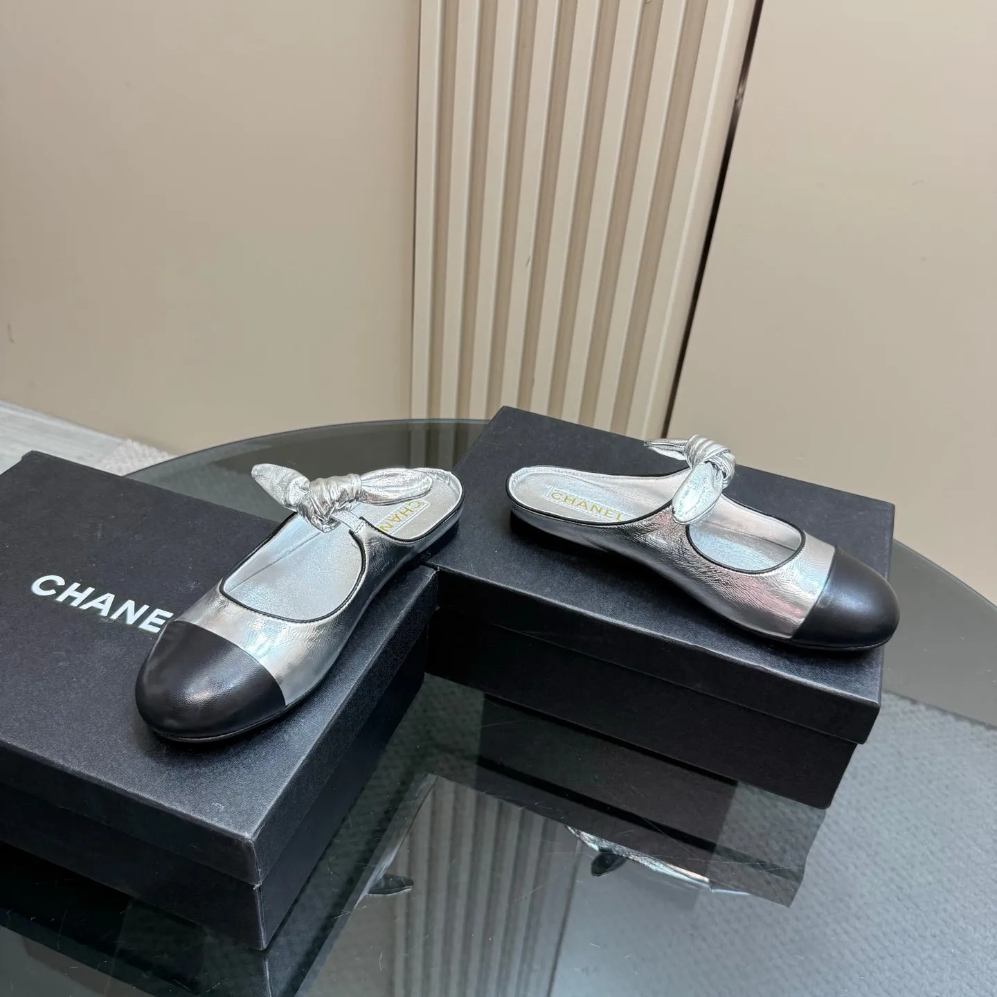 CC 25 Mule Flat Silver Sheepskin 239413