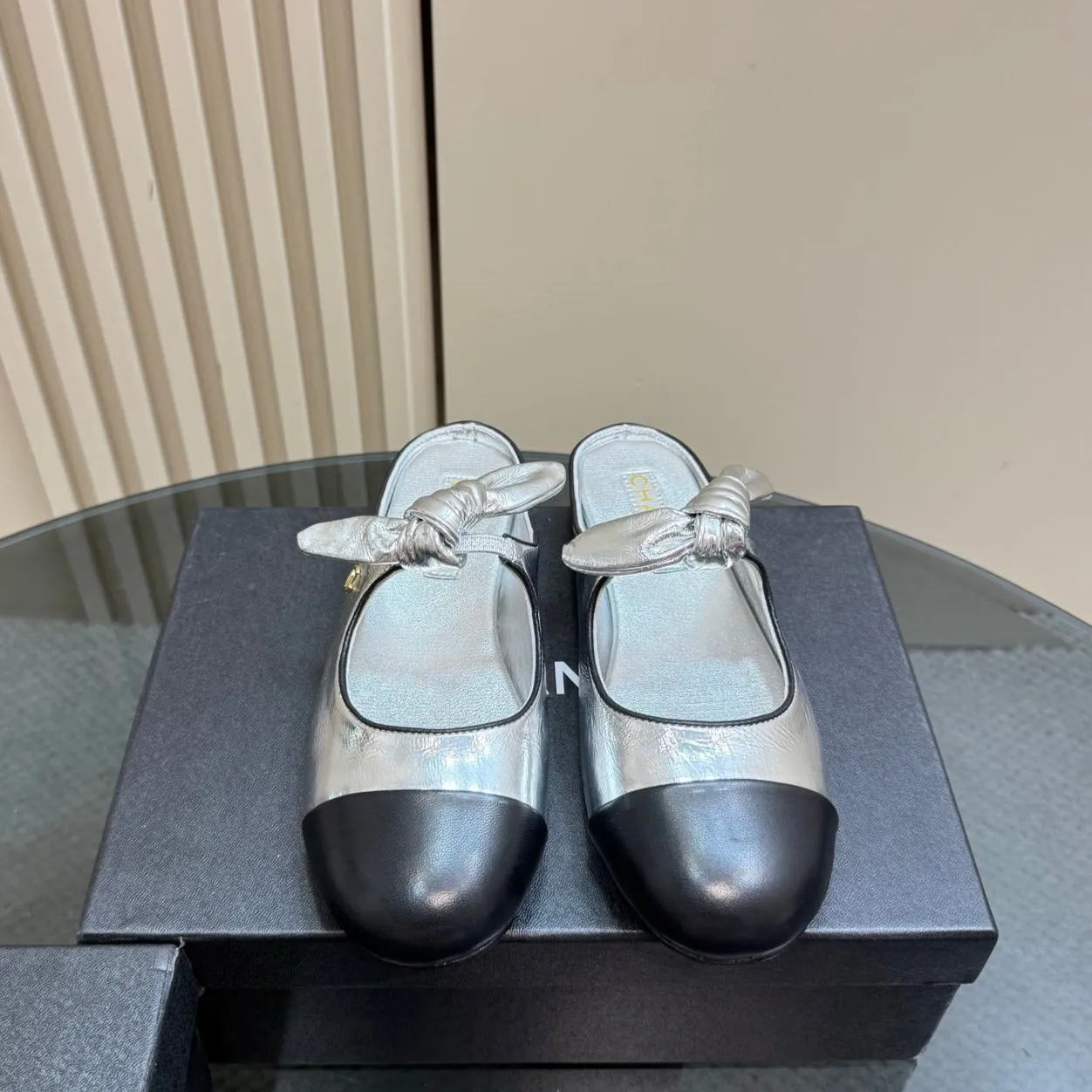 CC 25 Mule Flat Silver Sheepskin 239413