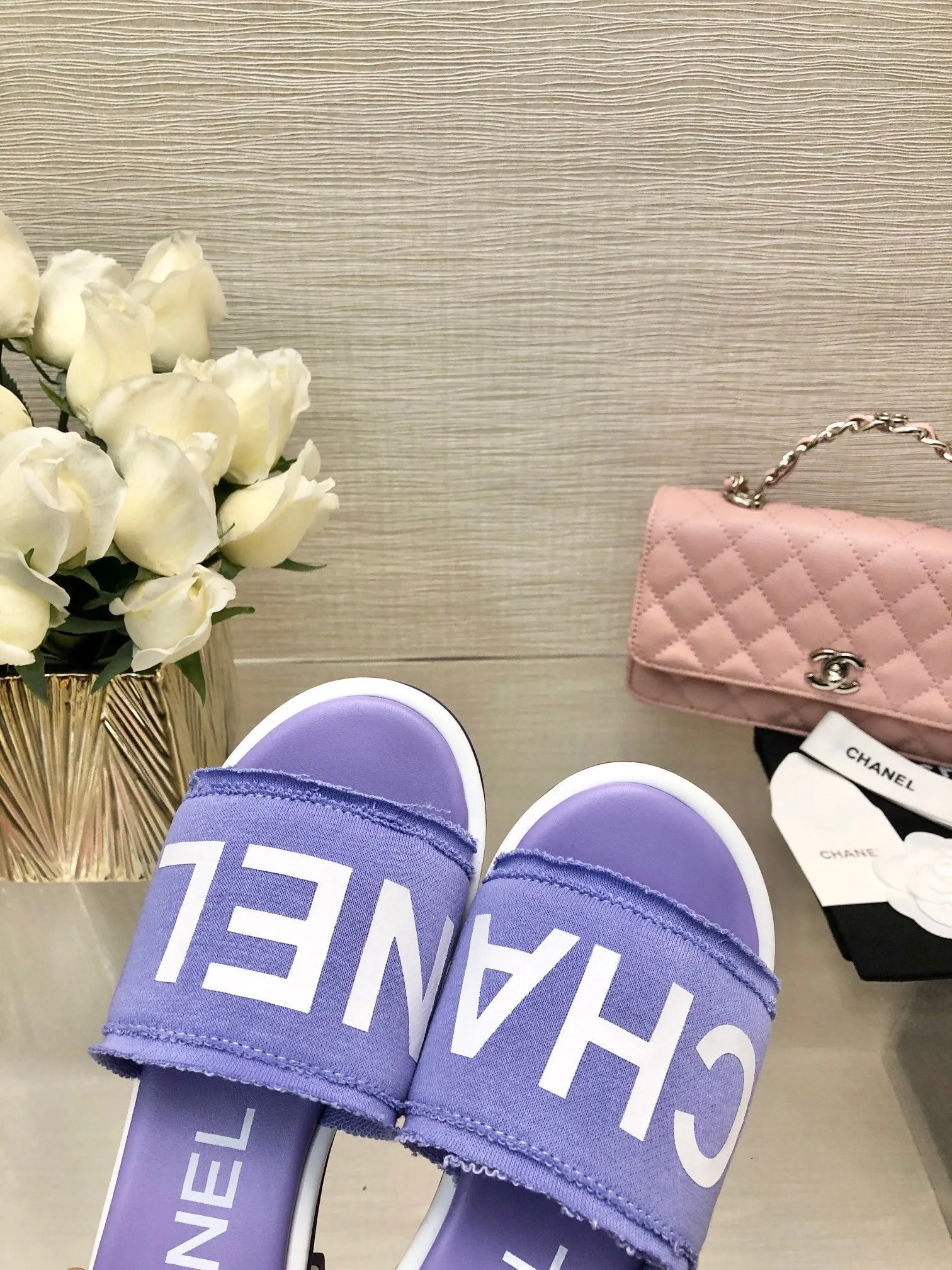 CC 25C Mid Heel Mule Pearl Violet Fabric Material 212960