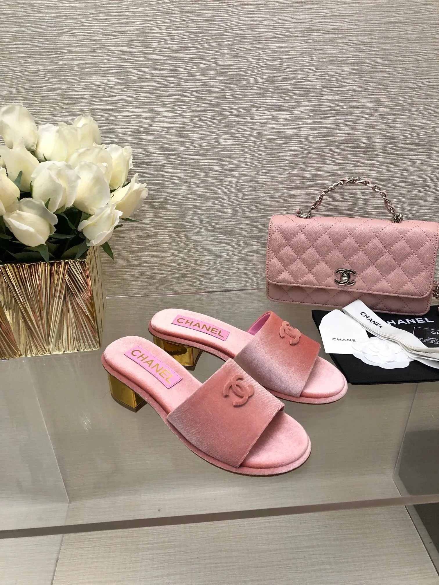 CC 25C Mid Heel Mule Pink Velvet Substance 212953