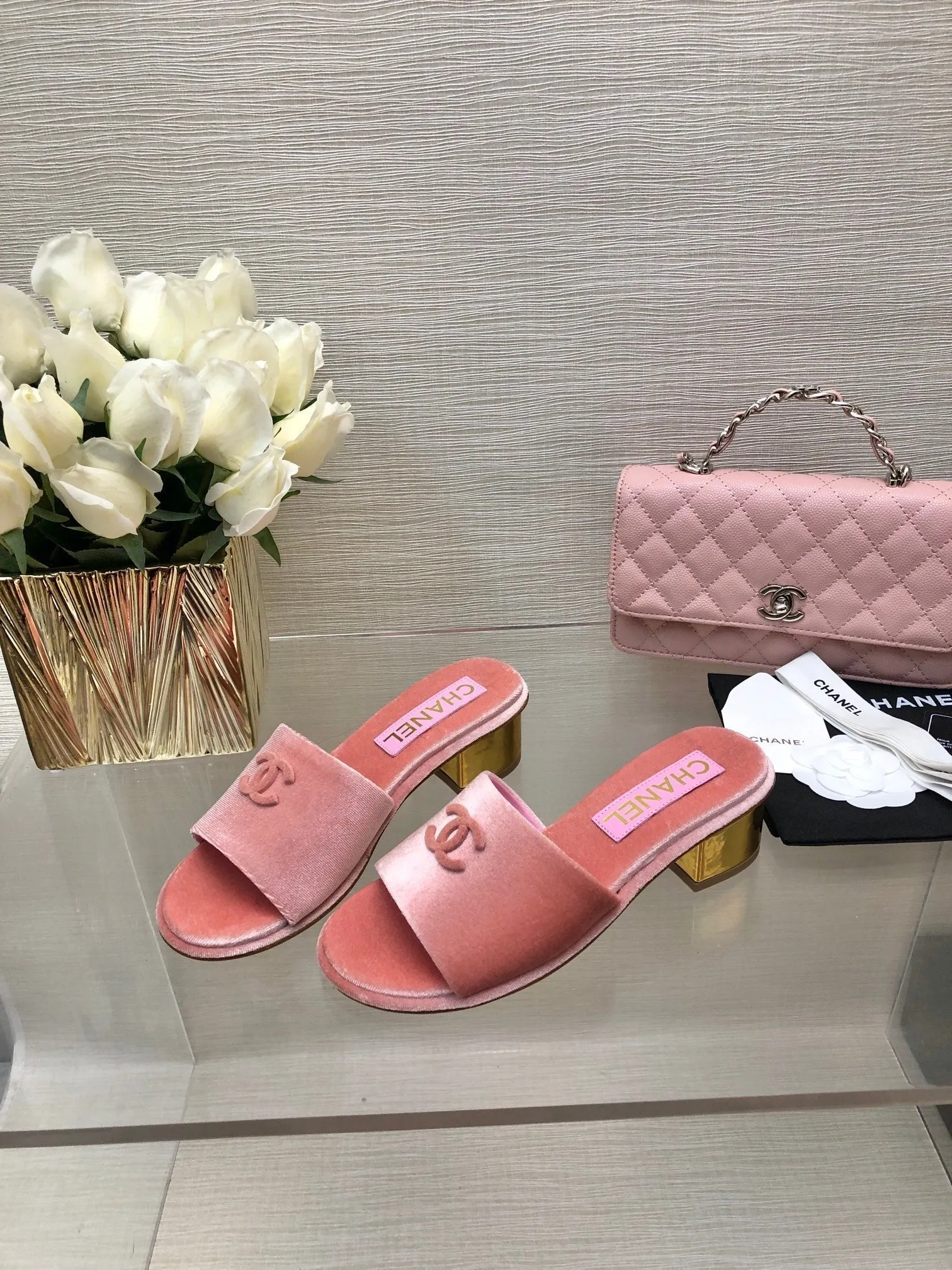 CC 25C Mid Heel Mule Pink Velvet Substance 212953