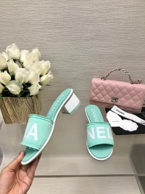 CC 25C Mid Heel Mule Turquoise Fabric Material 212957