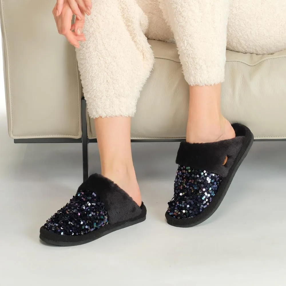 C.C Multi-Option Colorful Slip-On Slippers With Faux Fur Lining Indoor-Outdoor House For Women