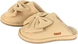 C.C Suede Faux Fur Lined House Indoor-Outdoor Slippers Slip-On for Women