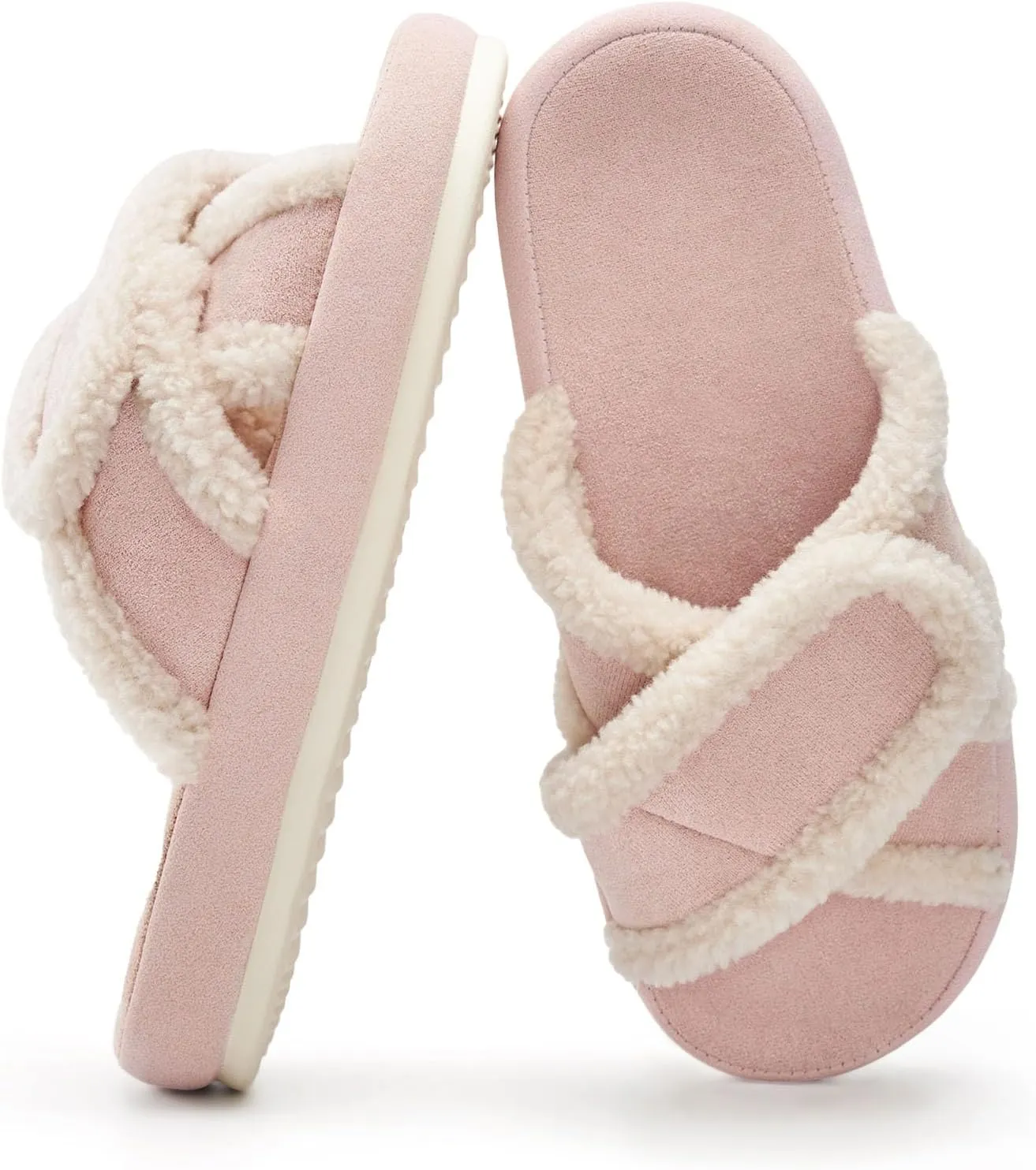 Chantomoo Womens Slippers Adjustable Cross Band Memory Foam Slippers for Women