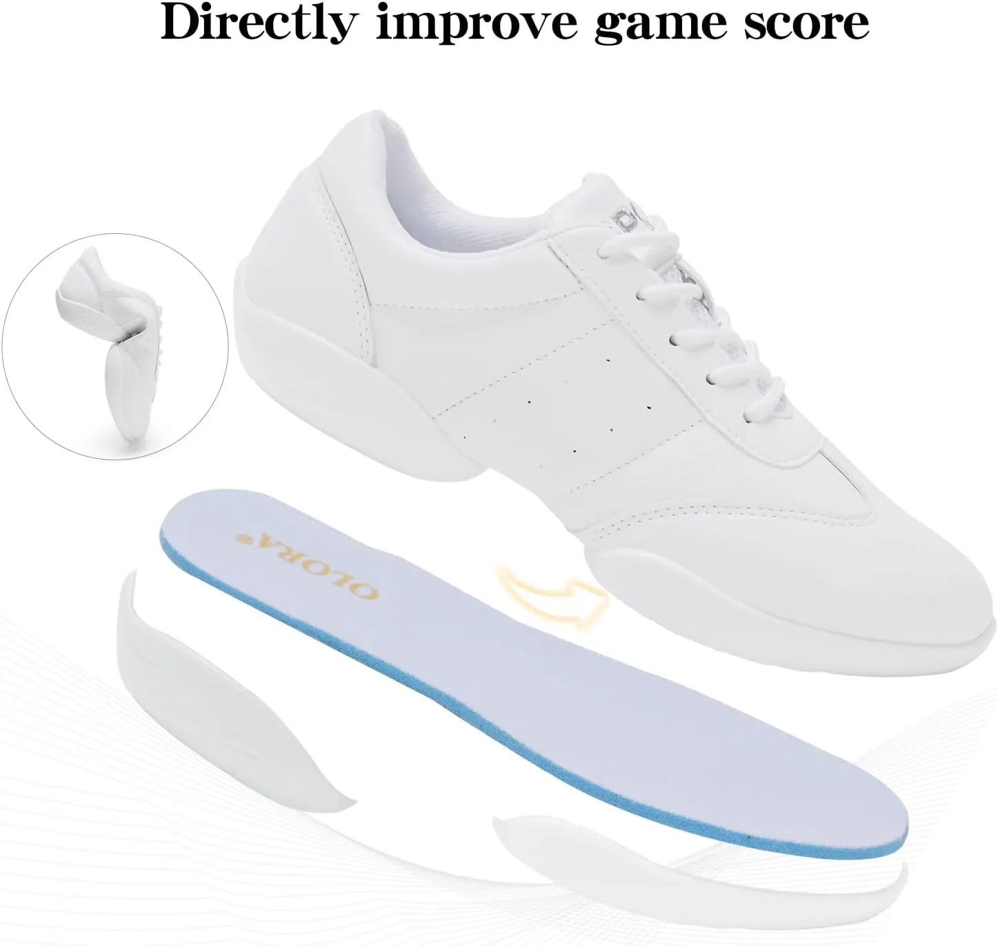 Cheer Shoes Girls Lightweight Comfortable Dance Cheerleader Sneakers