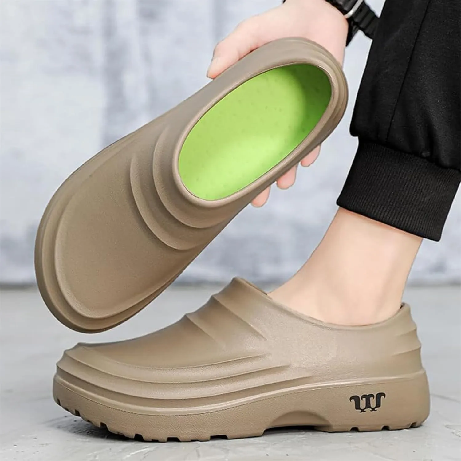 Chef Shoes for Men Women,Oil Resistant Waterproof Arch Support Clogs,Lightweight Breathable Kitchen Shoes Wide Toe Box Beach Slippers,Quick Dry Slip-on Garden Clogs with Removable Cushion Footbed