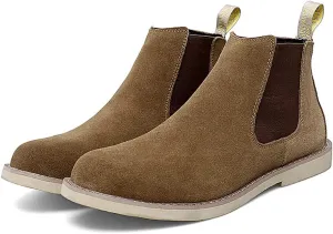 Chelsea Boots Men Suede Leather Casual Chukka Ankle Boots Classic Elastic Dress Ankle Boots for Men Outdoor Fashion Shoes