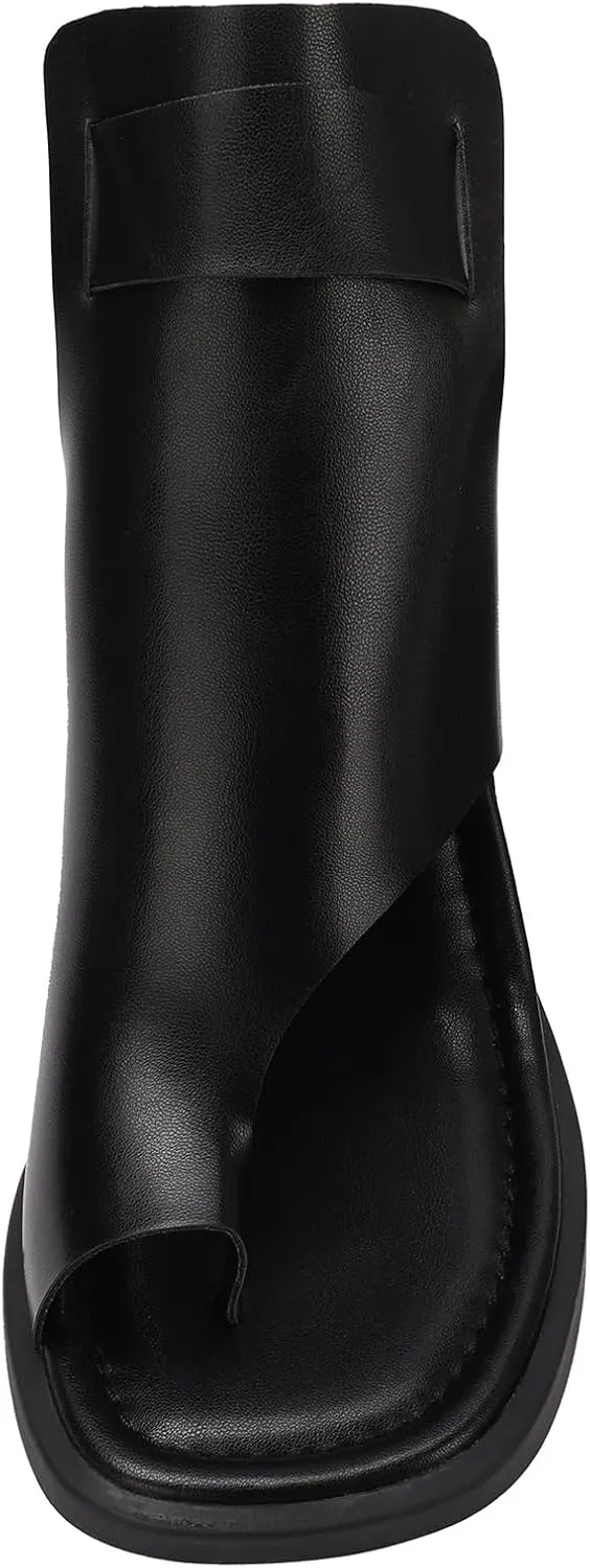 Chunky Block Heeled Peep Open Toe Sandal Booties Women High Heels Fashion Pumps Sandals Shoes with Adjustable Ankle Strap for Casual or Party