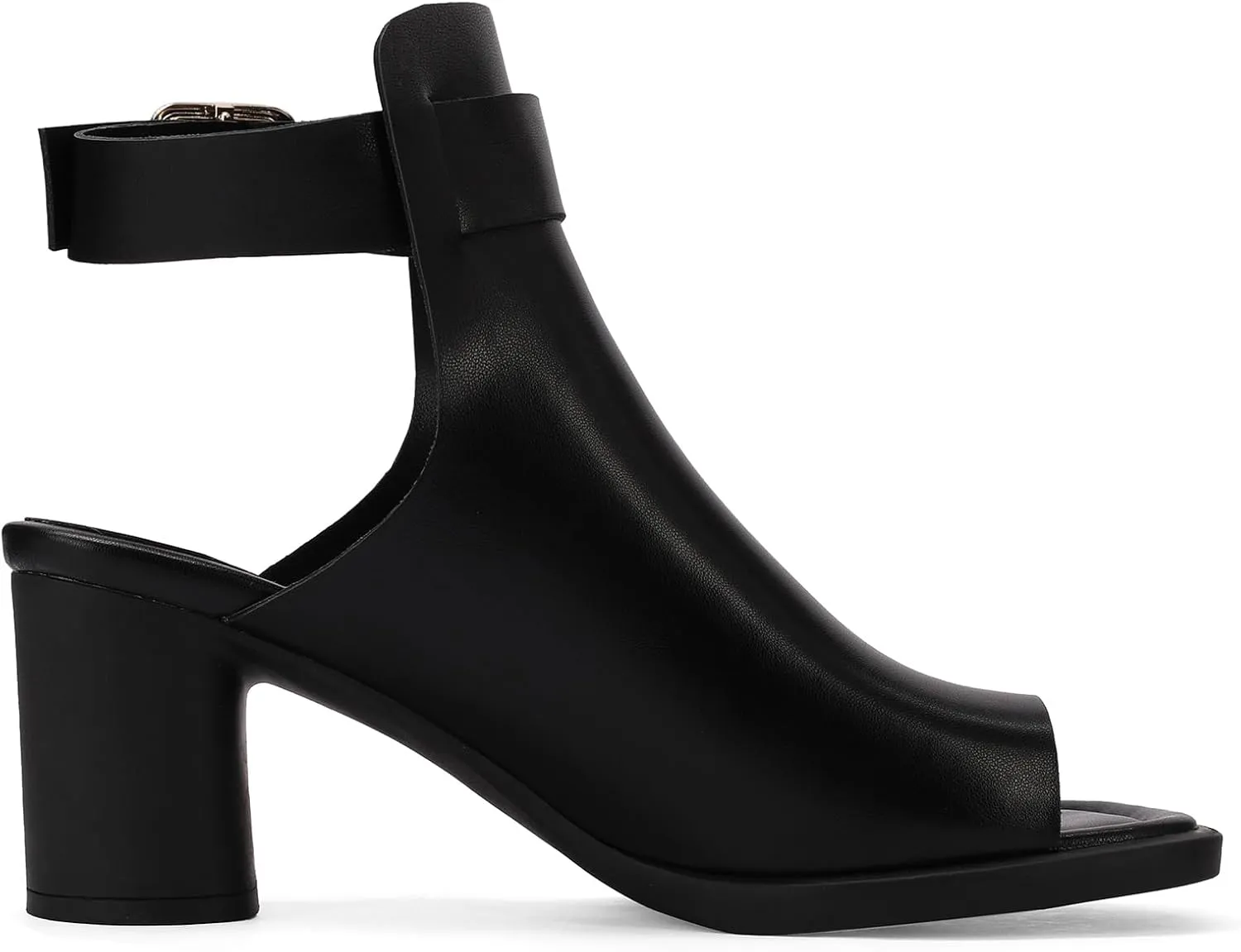 Chunky Block Heeled Peep Open Toe Sandal Booties Women High Heels Fashion Pumps Sandals Shoes with Adjustable Ankle Strap for Casual or Party