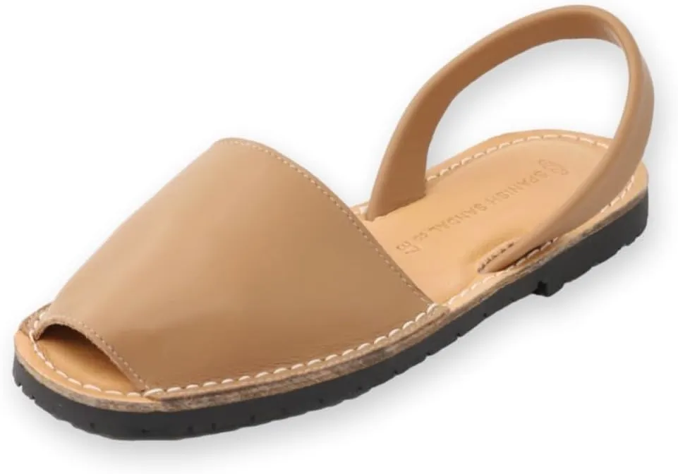 Classic Comfortable Flat Sandals for Women, Dressy Soft Leather Peep Toe Sandals for Women, Versatile Casual Slip-on Flats