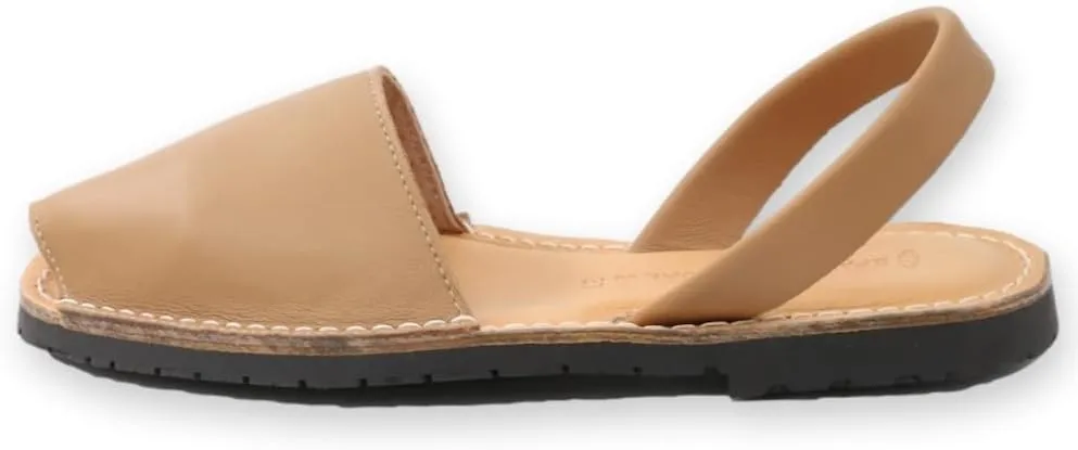 Classic Comfortable Flat Sandals for Women, Dressy Soft Leather Peep Toe Sandals for Women, Versatile Casual Slip-on Flats