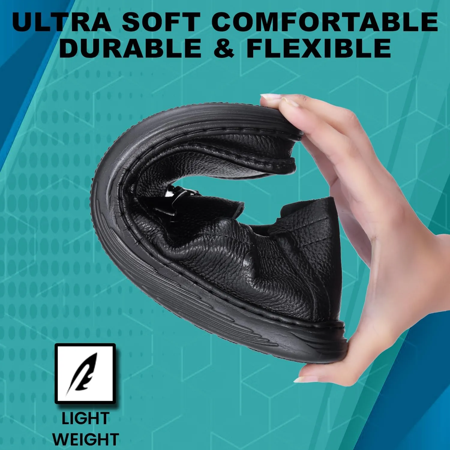 Classic Genuine Leather Formal Shoes for Men with Memory Foam Cushion| Ultra Lightweight & Comfortable|Stylish & Flexible|Parties,Occasions,Office,Wedding,Casual|Black Slip On D-806