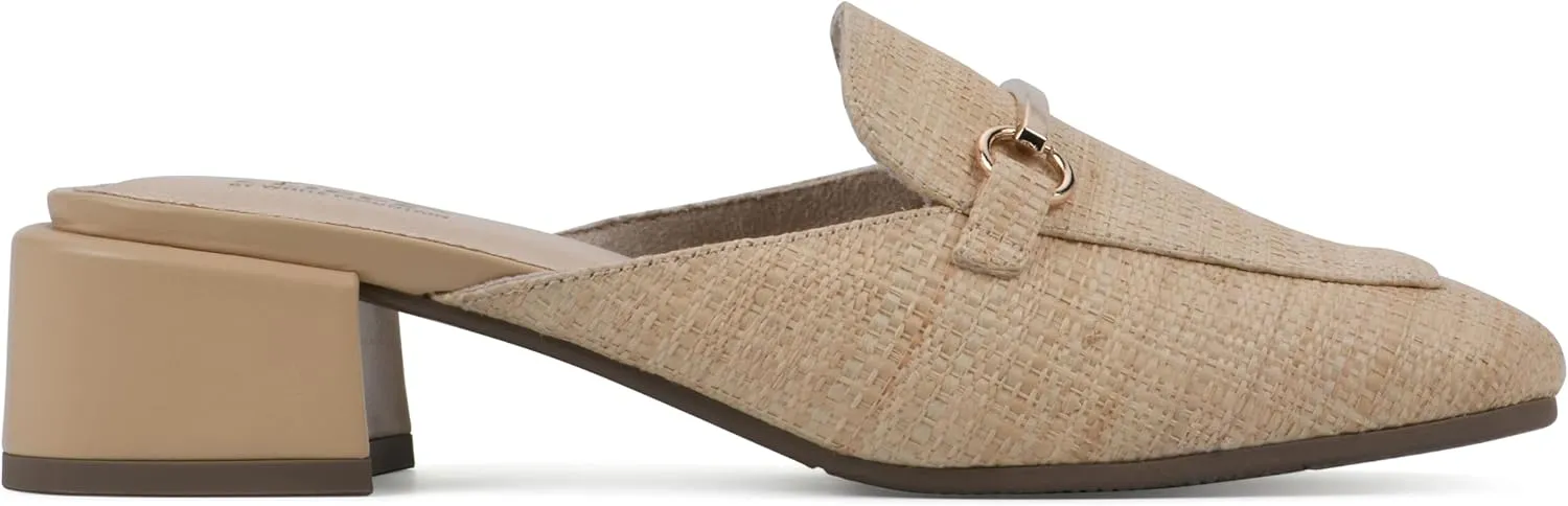 CLIFFS BY WHITE MOUNTAIN Women's Quin Low Block Heel Loafer Style Mule
