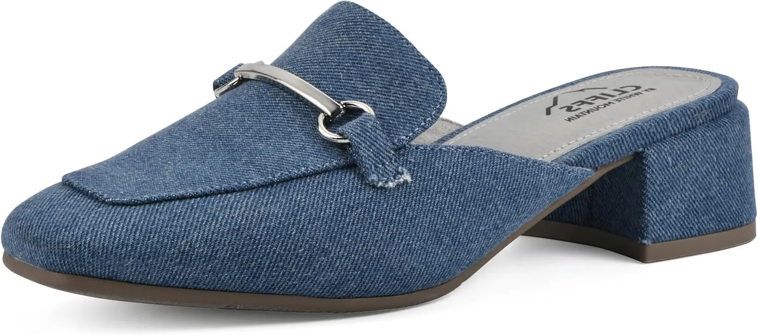 CLIFFS BY WHITE MOUNTAIN Women's Quin Low Block Heel Loafer Style Mule