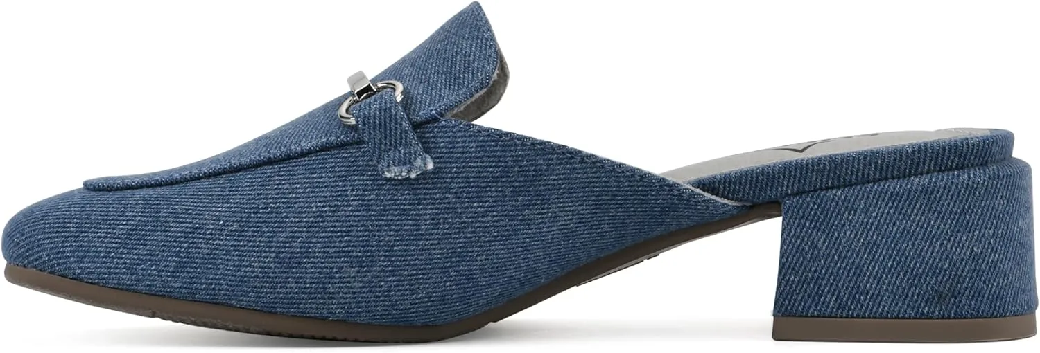 CLIFFS BY WHITE MOUNTAIN Women's Quin Low Block Heel Loafer Style Mule