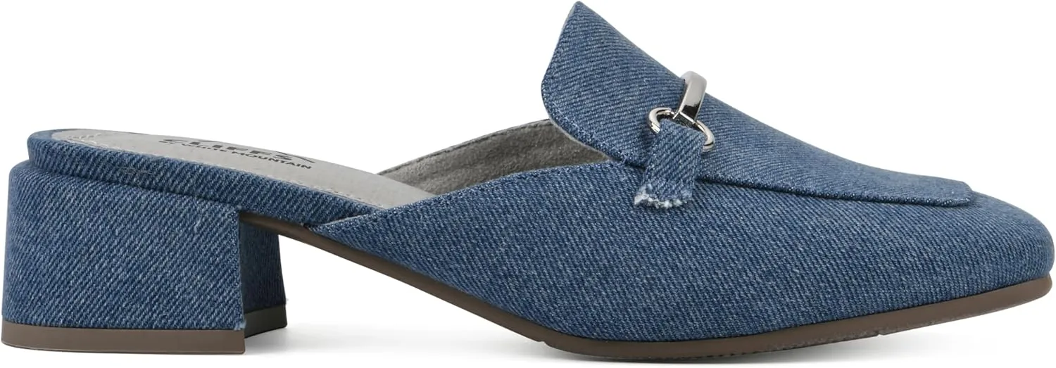 CLIFFS BY WHITE MOUNTAIN Women's Quin Low Block Heel Loafer Style Mule