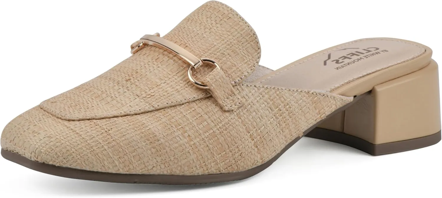 CLIFFS BY WHITE MOUNTAIN Women's Quin Low Block Heel Loafer Style Mule