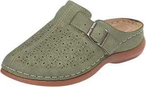 Clogs for Women Mules Slip on Summer Breathable Hollow Out Closed Toe Sandals Casual Lightweight Backless Slide Loafers Comfortable Simple Summer Vacation Flat Shoes