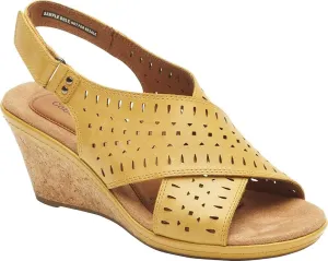 Cobb Hill Women's Rockport Janna Wedge Slingback Sandal Sunbeam Leather 7 M