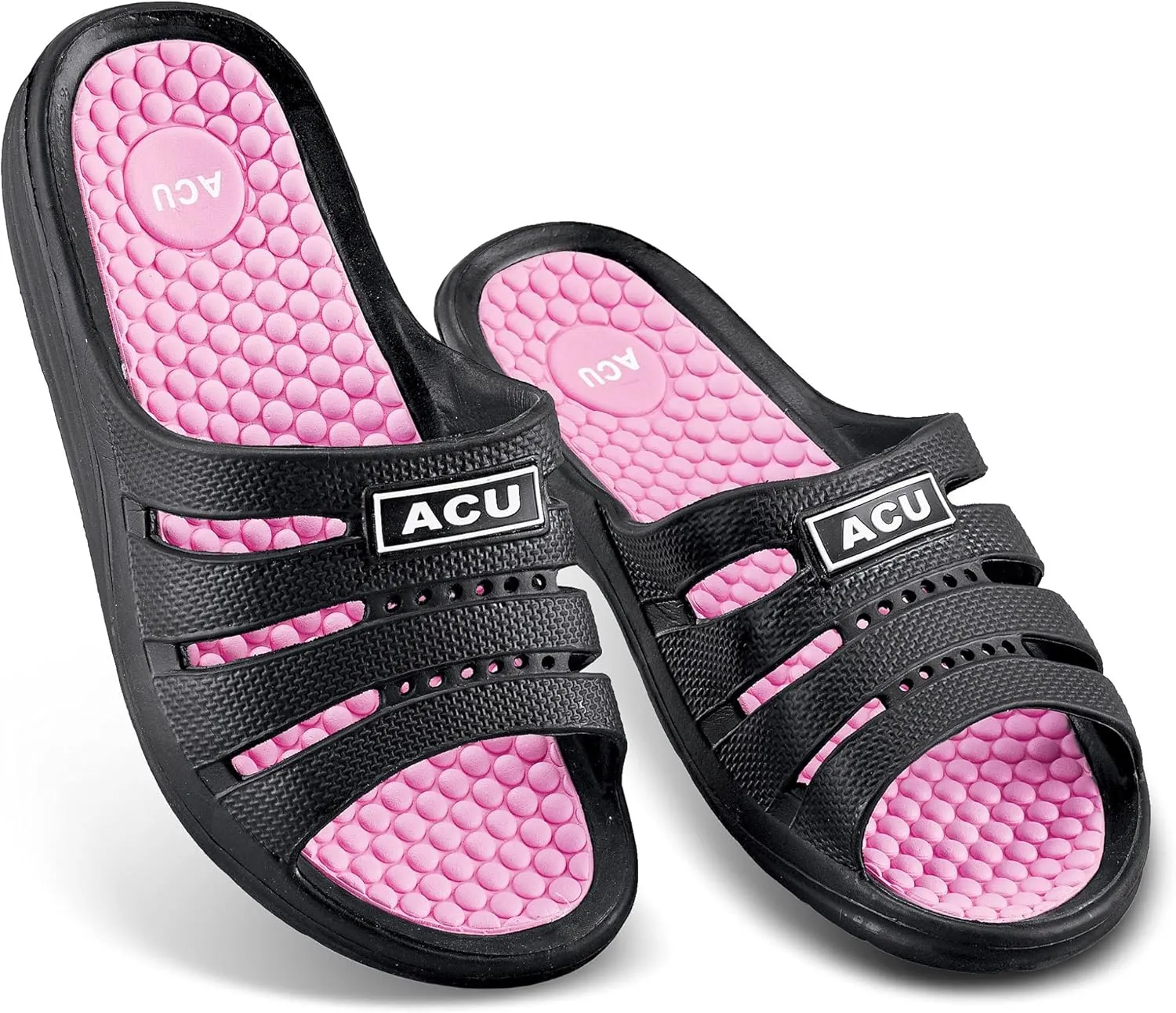 Collections Etc Lightweight Massaging Comfort Waterproof Slides - Helps Enhance Circulation in Feet for Indoor and Outdoor Use