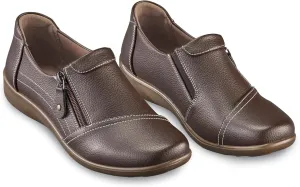 Collections Etc Lightweight Side Zip Easy-On Cushioned Insoles Shoes