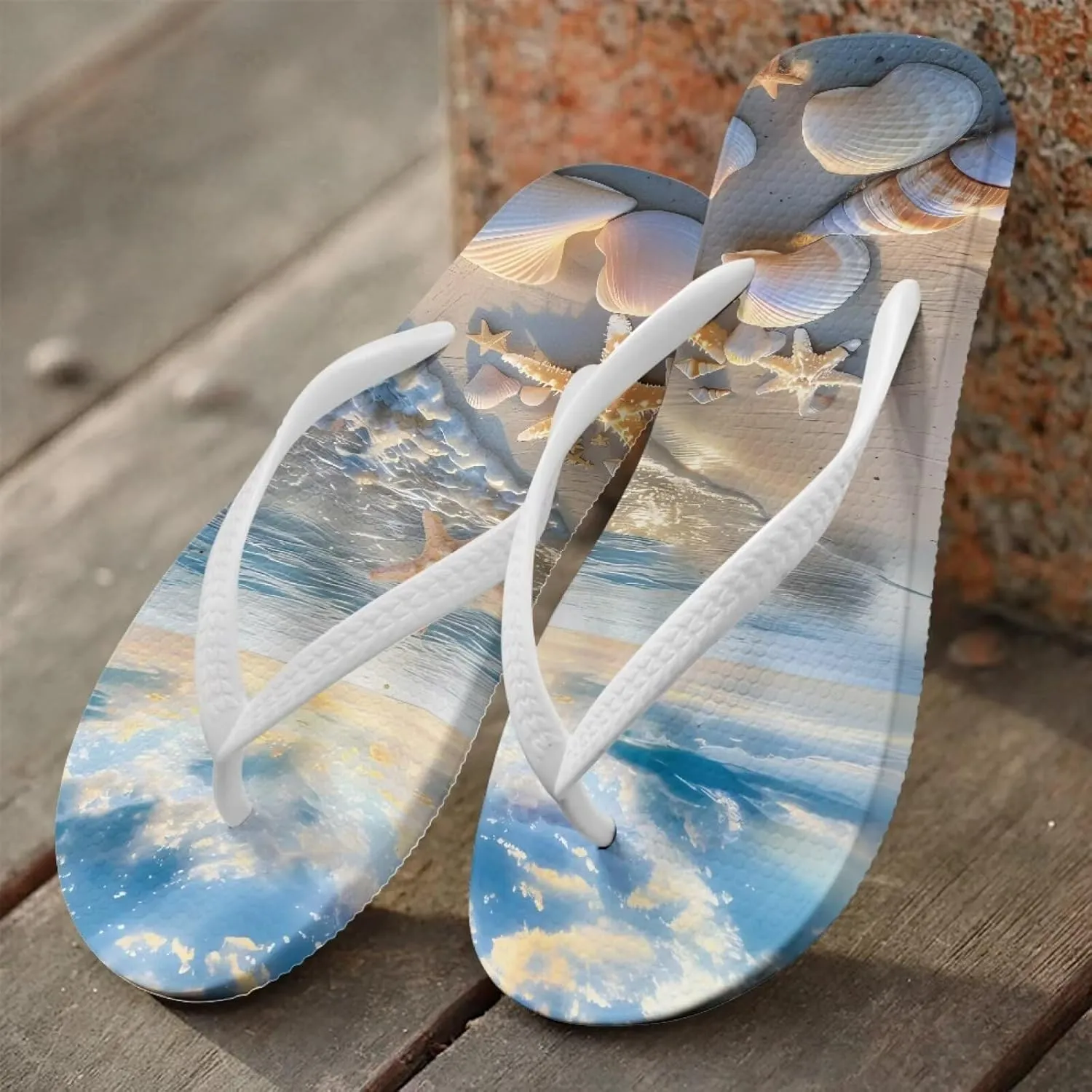 Coloranimal Womens Flip Flops Summer Beach Sandals Non Slip Flip Flops Thong Sandals for Women Lightweight Ladies Slip On Summer Slippers