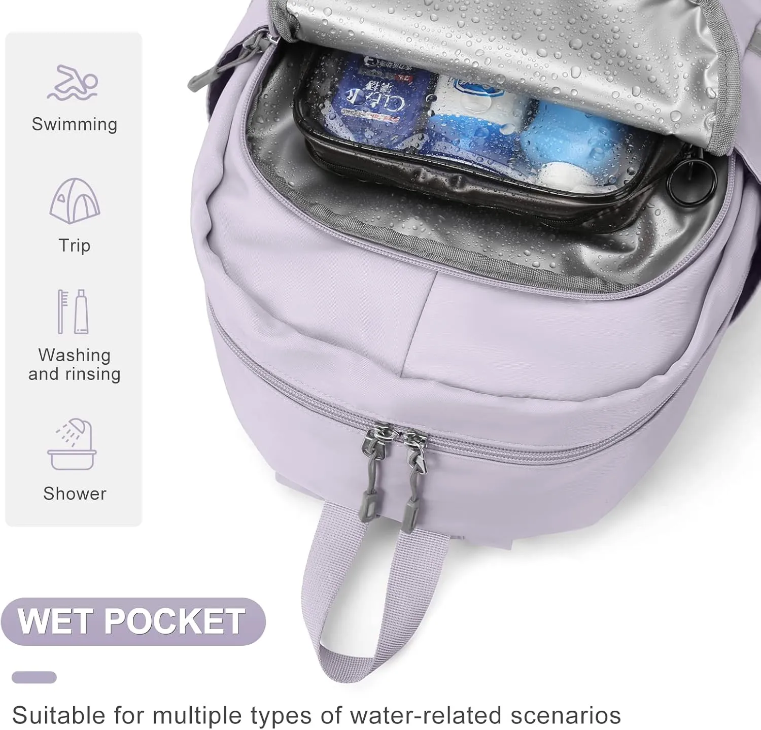 Coofay Gym Backpack for Women - Waterproof, Lightweight, Large Travel Sports Gym Bag with Shoe Compartment