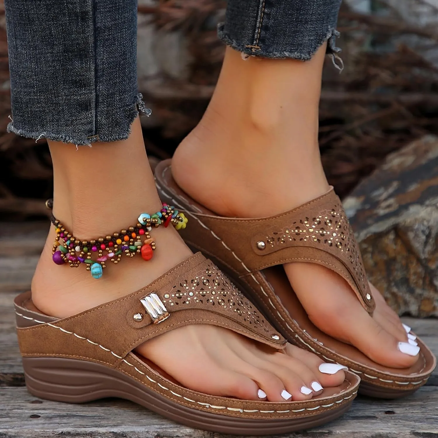 Cool Slippers Female Soft Soled Non Slip Wear Resisting Flat Beach Flops Lady Sandals Women Women Close Women Sandal 9