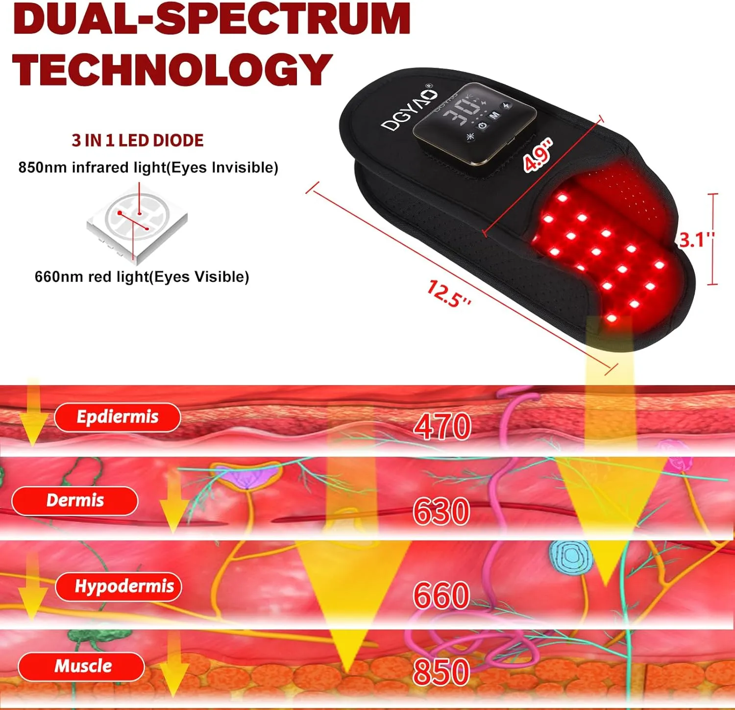 Cordless Red Infrared Light Therapy for Foot Comfort Rechargeable Slipper LED Light Therapy Pad Device for Foot Toes Instep Heel Home Travel Use