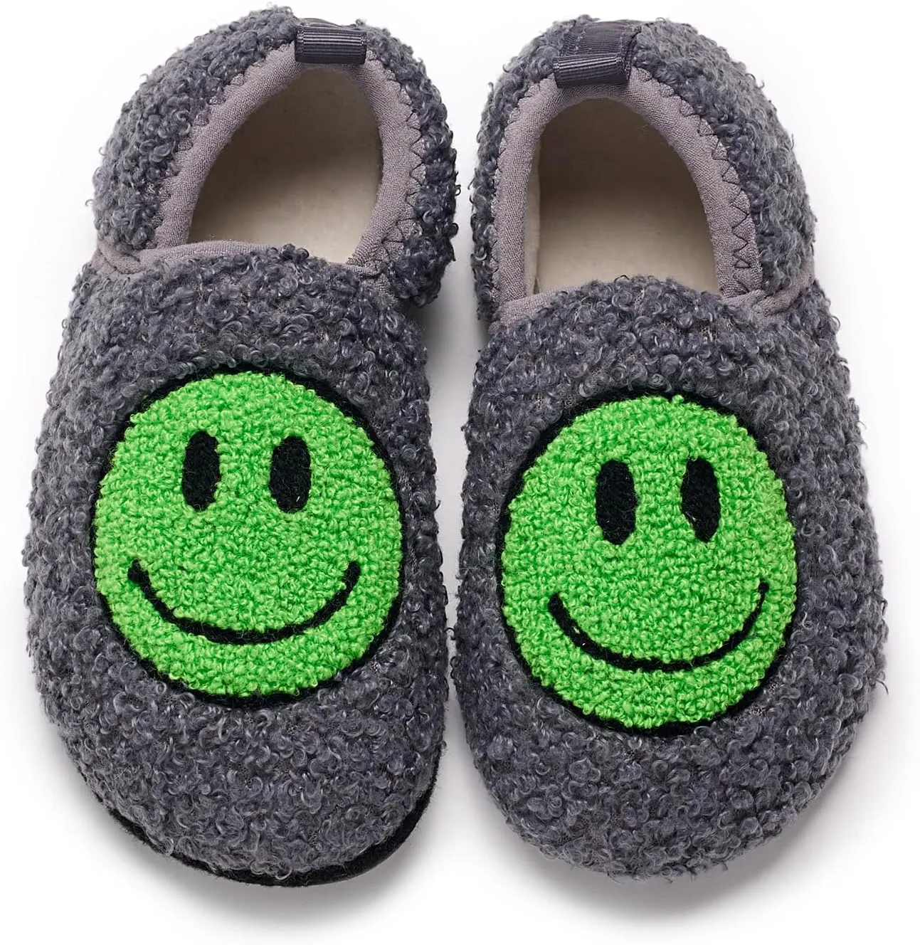 COVS Smile Face Slippers Kids Toddler Slippers for Boys Girls Slippers Toddler House Shoes Non-Slip TPR Soft Sole Kids Slippers Home Socks Shoes