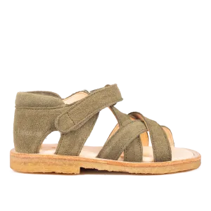 Cross sandal with open toe and velcro closure