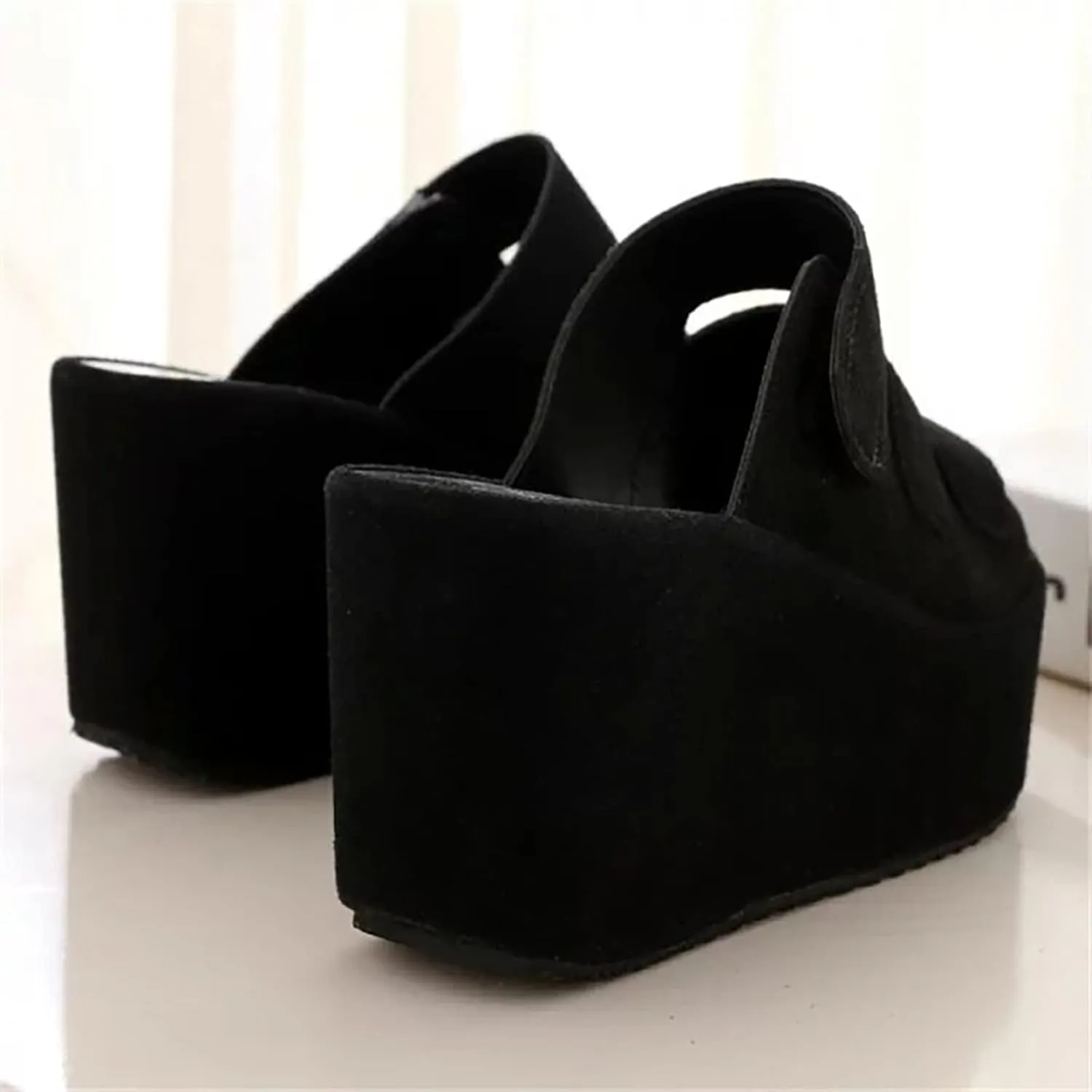 CROSSBABY Women’s Fish Mouth Open Toe Platform Wedge Sandals,Fashion Comfortable Non-Slip Slip on Lightweight Outdoor Wedges Slides Sandal Casual Shoes