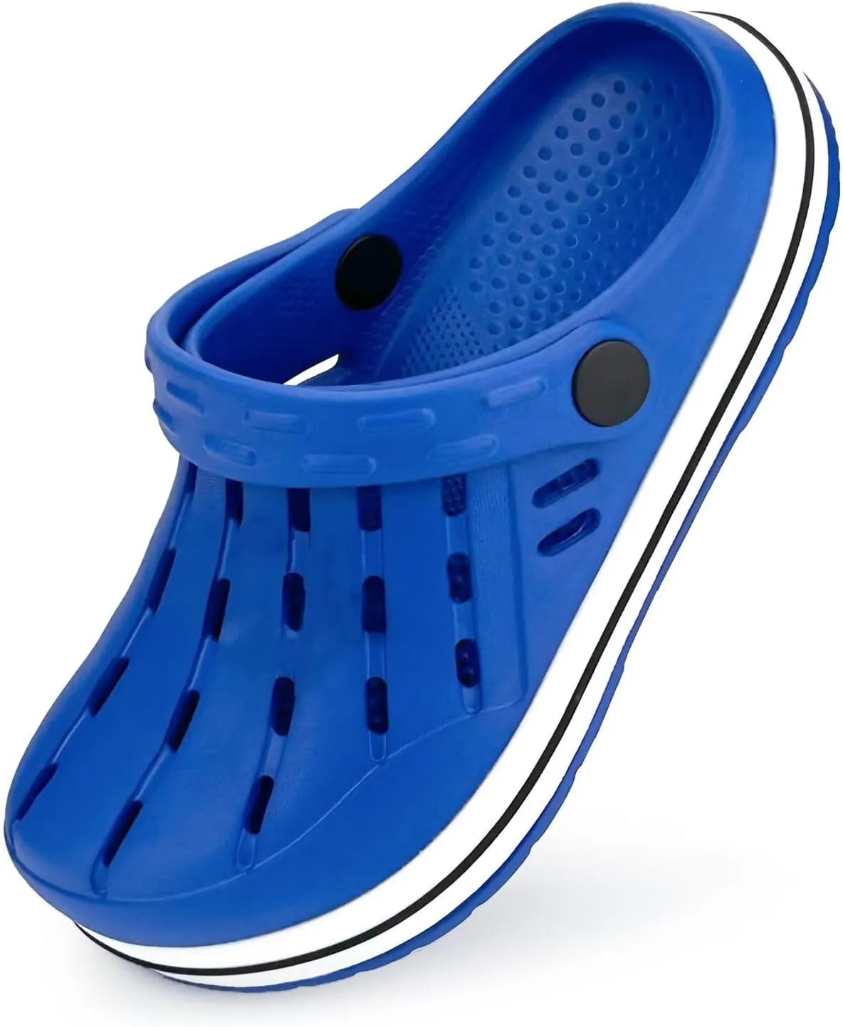 Cubufly Kids Garden Shoes Boys Girls Glitter Stripe Band Clogs Toddler Slip On Water Sandals Children Beach Pool Slipper