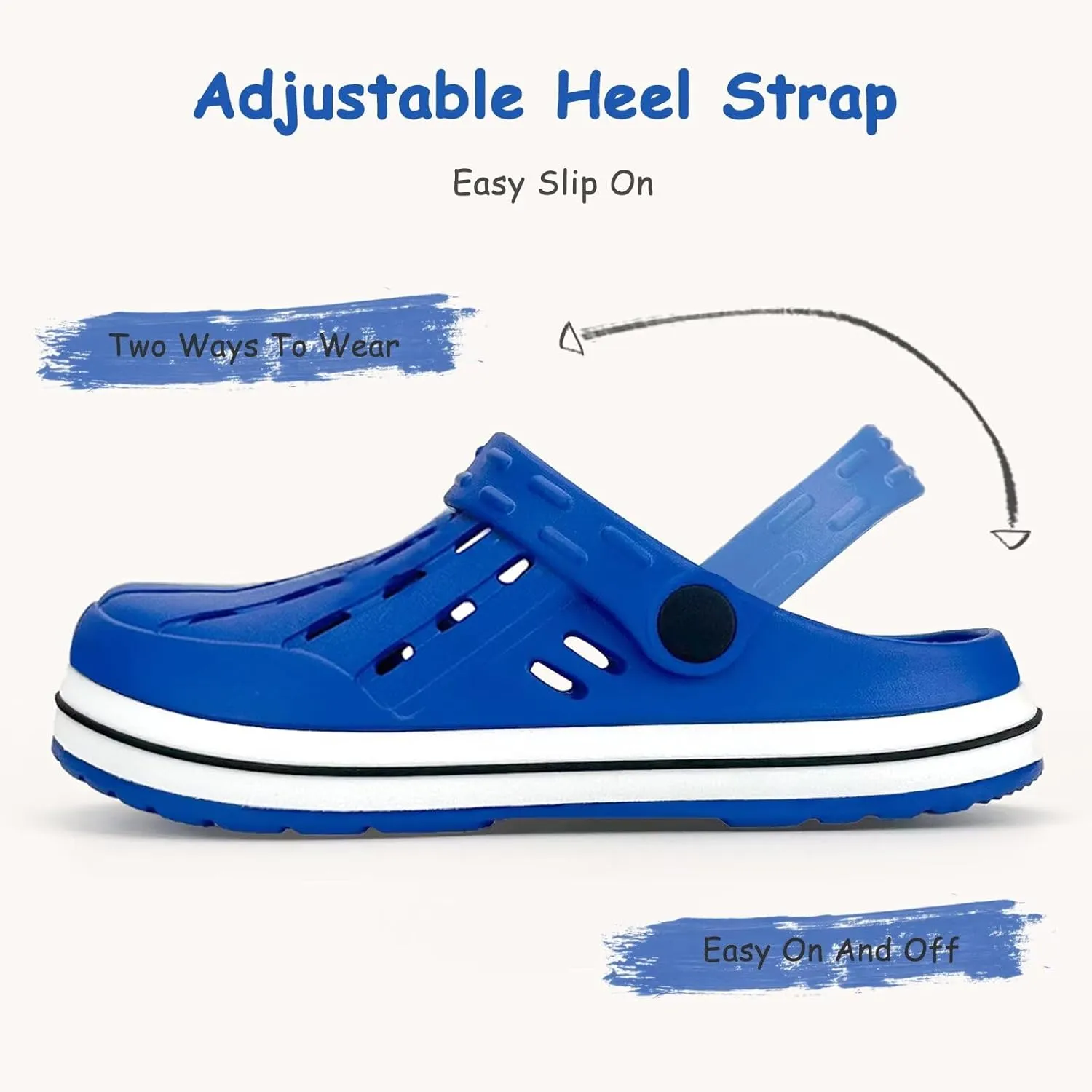 Cubufly Kids Garden Shoes Boys Girls Glitter Stripe Band Clogs Toddler Slip On Water Sandals Children Beach Pool Slipper