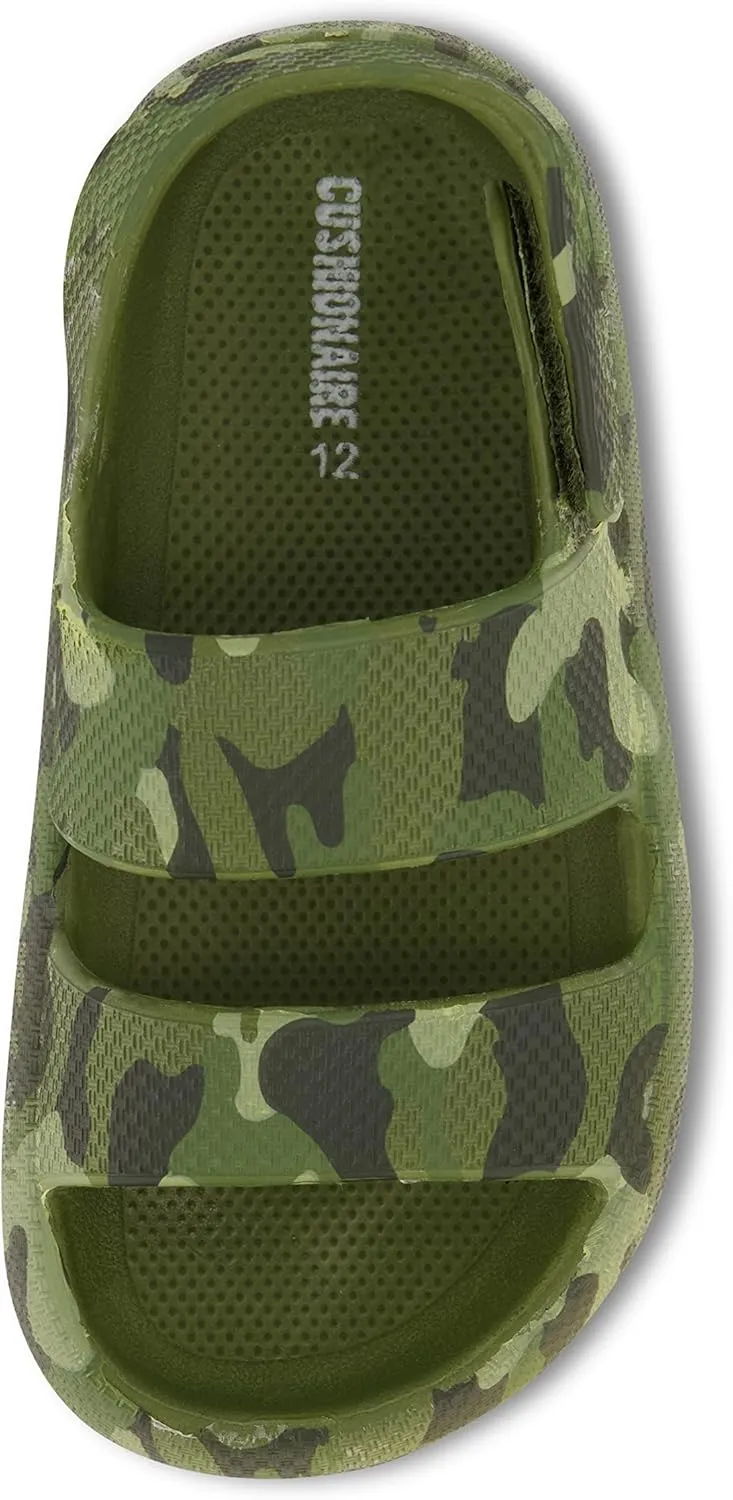 CUSHIONAIRE Kid's Fuji sandal with adjustable strap and  Comfort