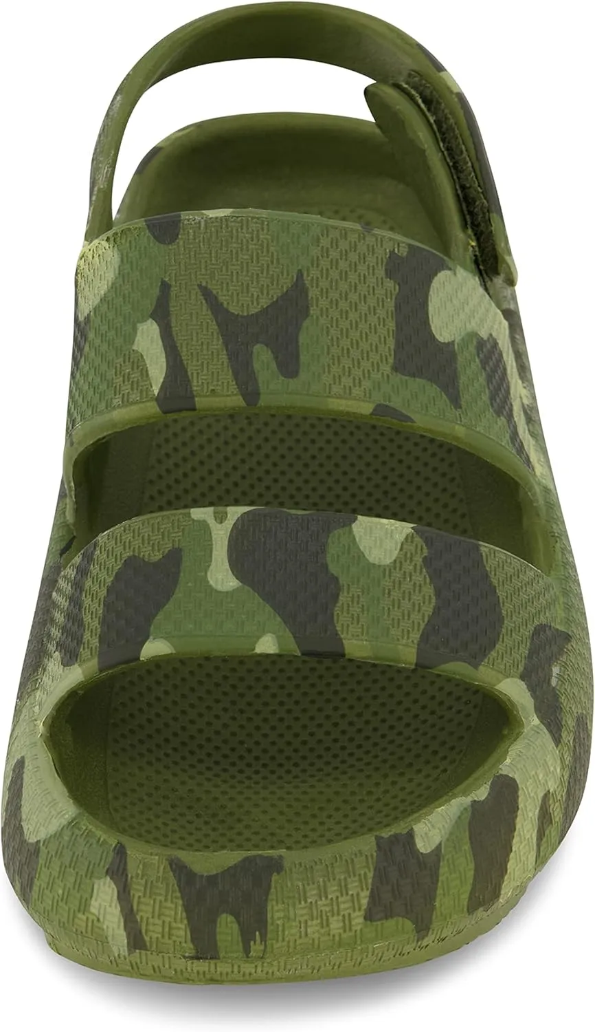 CUSHIONAIRE Kid's Fuji sandal with adjustable strap and  Comfort