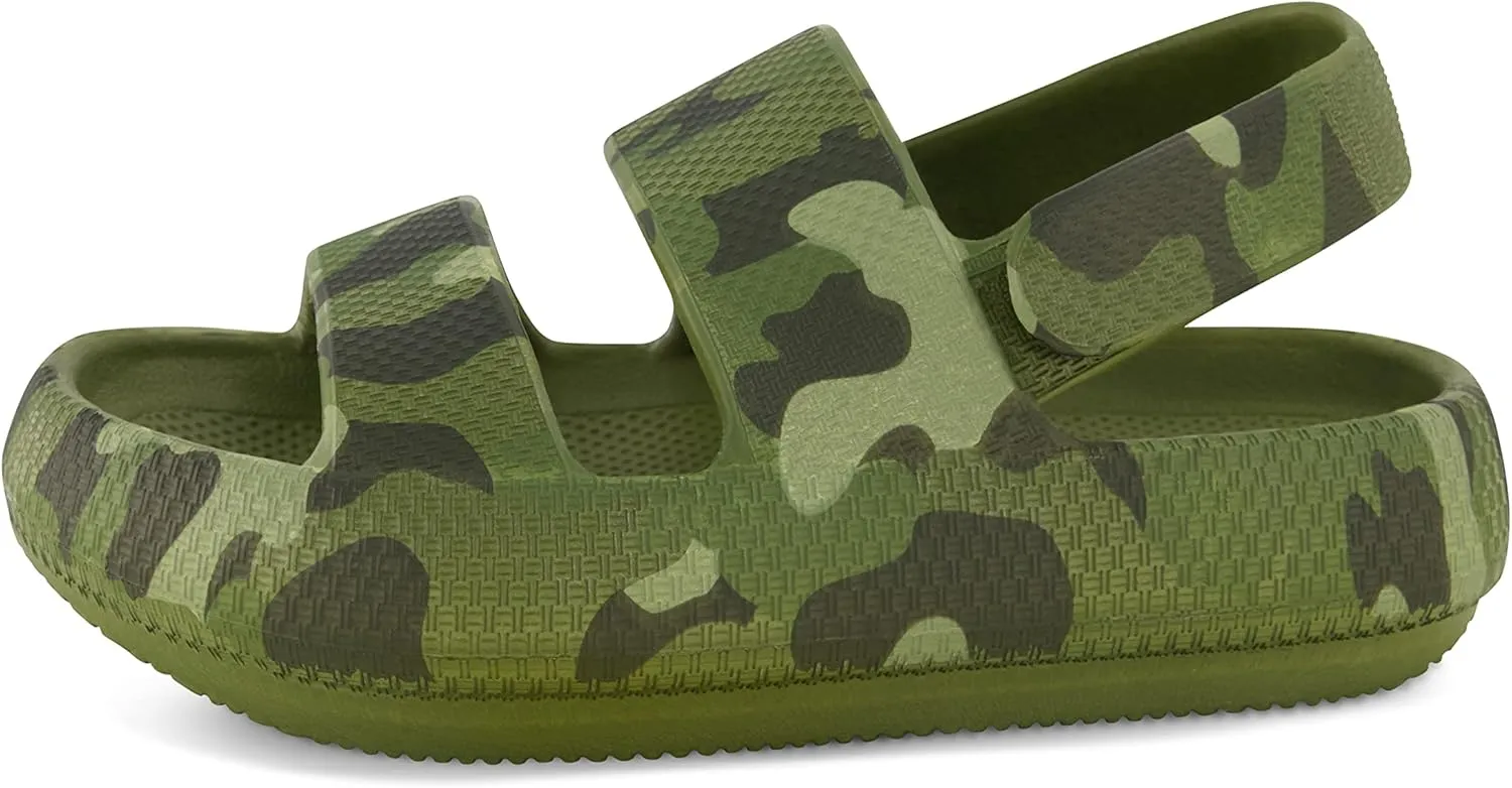 CUSHIONAIRE Kid's Fuji sandal with adjustable strap and  Comfort