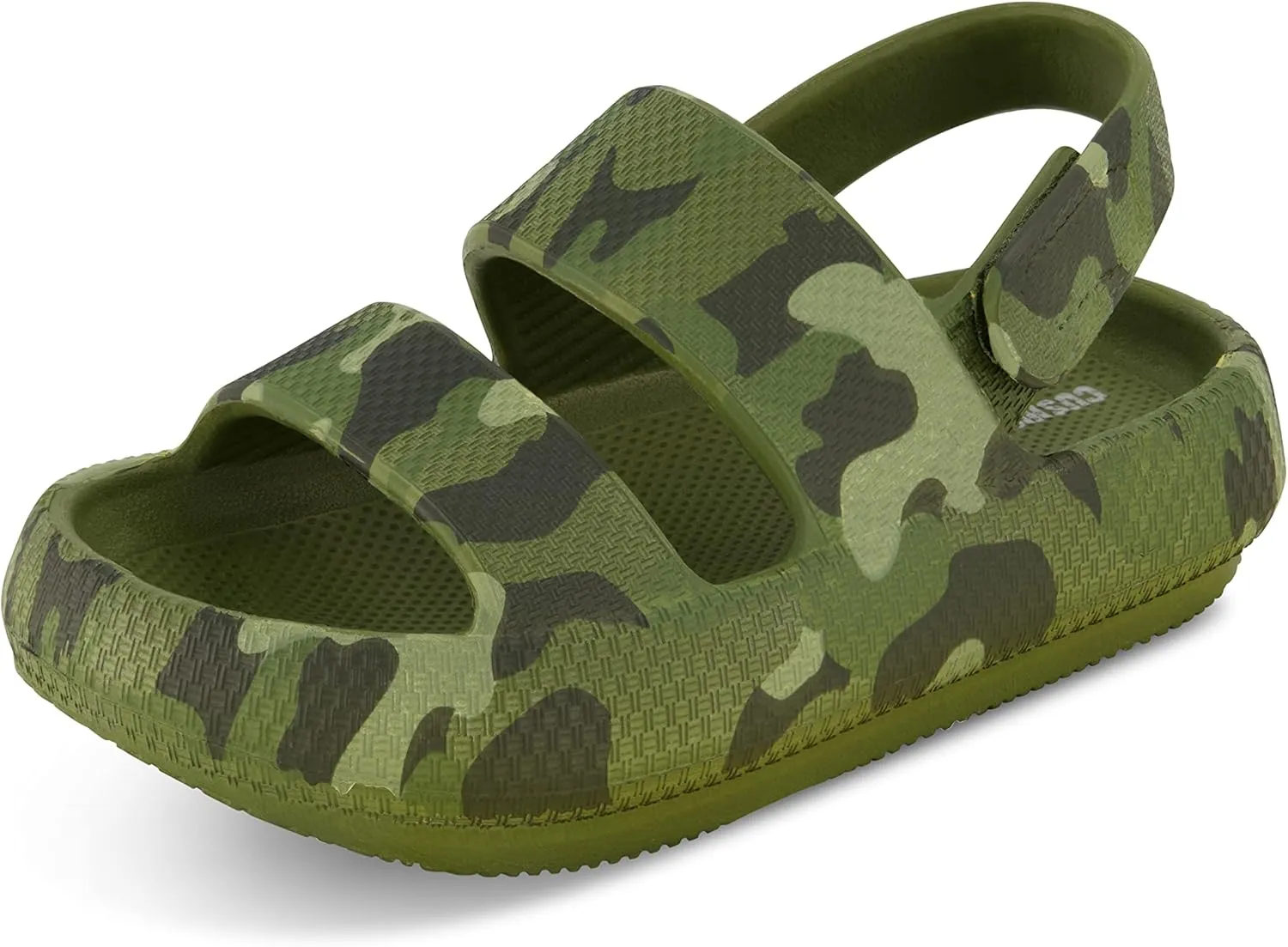 CUSHIONAIRE Kid's Fuji sandal with adjustable strap and  Comfort