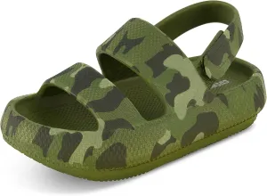 CUSHIONAIRE Kid's Fuji sandal with adjustable strap and  Comfort