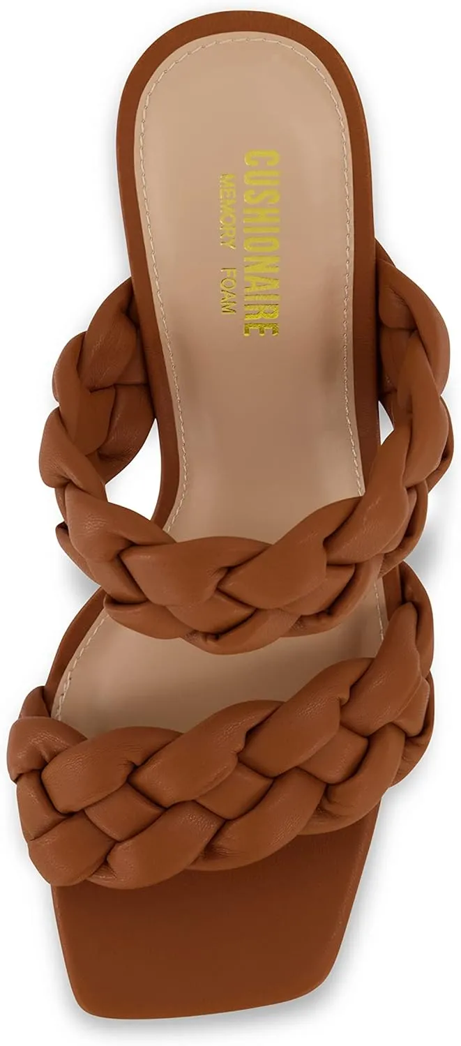 CUSHIONAIRE Women's Aurora braided platform sandal  Memory Foam and Wide Widths Available