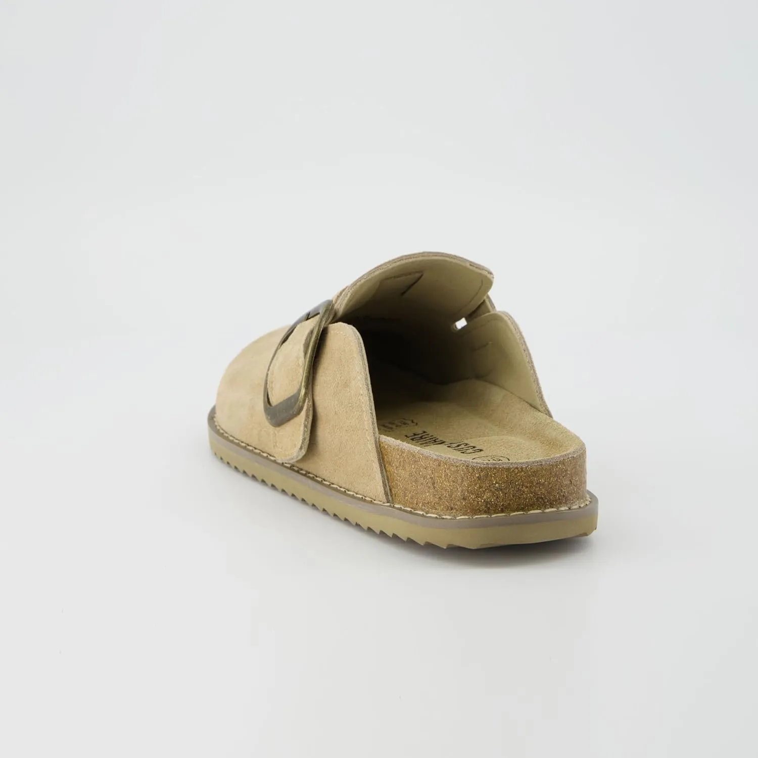 CUSHIONAIRE Women's Blain Genuine Suede Slip-On Clogs with   Memory Foam & Chic Buckle Mule - Comfortable, Non-Slip, Wide Widths Available